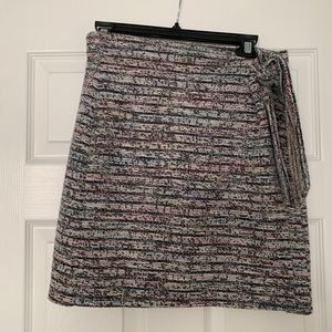 Loft Faux Wrap Tweed Skirt